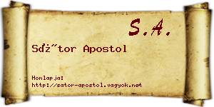Sátor Apostol névjegykártya
